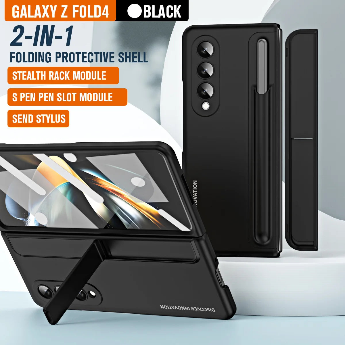 Funda con soporte para bolígrafo, Protector trasero para Samsung Galaxy Z Fold4 5, bolsillo SPen, Z Fold4 5 stylus