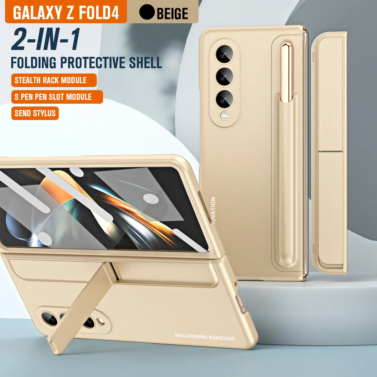 Funda con soporte para bolígrafo, Protector trasero para Samsung Galaxy Z Fold4 5, bolsillo SPen, Z Fold4 5 stylus