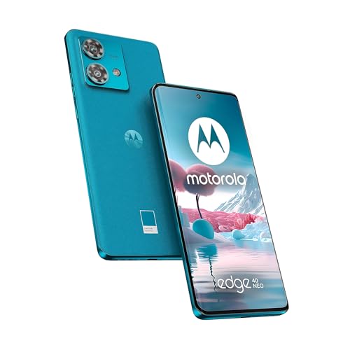 Motorola edge 40 neo, 12/256 GB, pantalla 6.55" pOLED 144Hz, IP 68, cámara 50MP ultra pixel, IOS, carga 68W TurboPower, Dolby Atmos® audio, Android 13, batería 5000 mAh, dual SIM, Azul (Versión ES/PT)