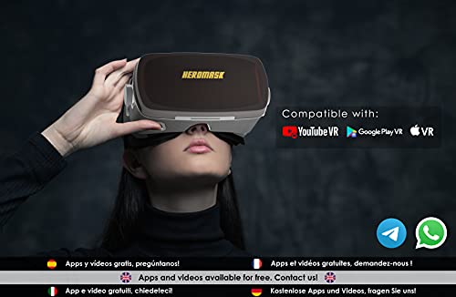 Gafas Realidad Virtual Profesionales + Guía de Juegos Realidad Virtual gratuitos. con Mando Bluetooth y Acabados en Tela. Compatible con Android y iPhone -Gafas VR para movil Gafas 3D