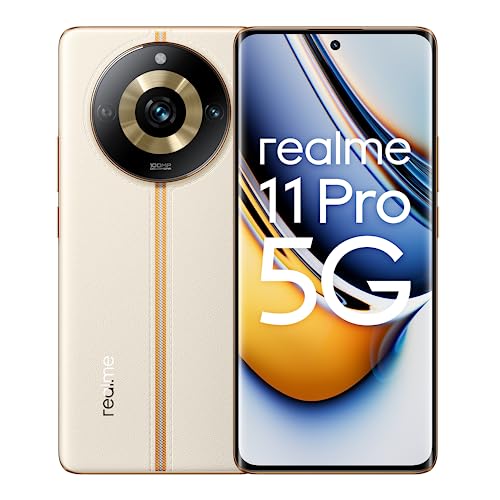 realme 11 Pro 5G 8+128GB Smartphone, Pantalla de visión curva de 120 Hz, Cámara ProLight OIS de 100 MP, Gran batería de 5000 mAh, Carga SUPERVOOC de 67 W, Beige amanecer, Versión española