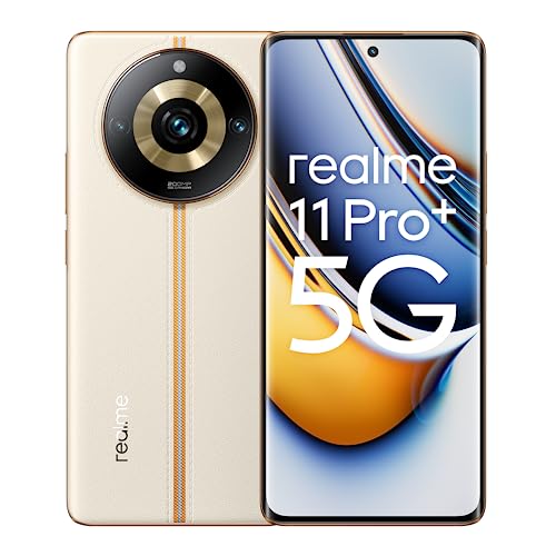 realme 11 Pro+ 5G 12+512GB Smartphone, Cámara SuperZoom OIS de 200 MP, Pantalla de visión curva de 120 Hz, gran batería de 5000 mAh, Carga SUPERVOOC de 100 W, Beige amanecer, Versión española