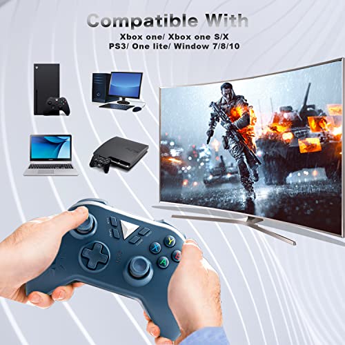 Mando inalámbrico para Xbox One, Controlador Compatible con Xbox One, Xbox One S, Xbox One X, Xbox Series X, Wireless Controller PS3 y Windows PC Gamepad (Blue)