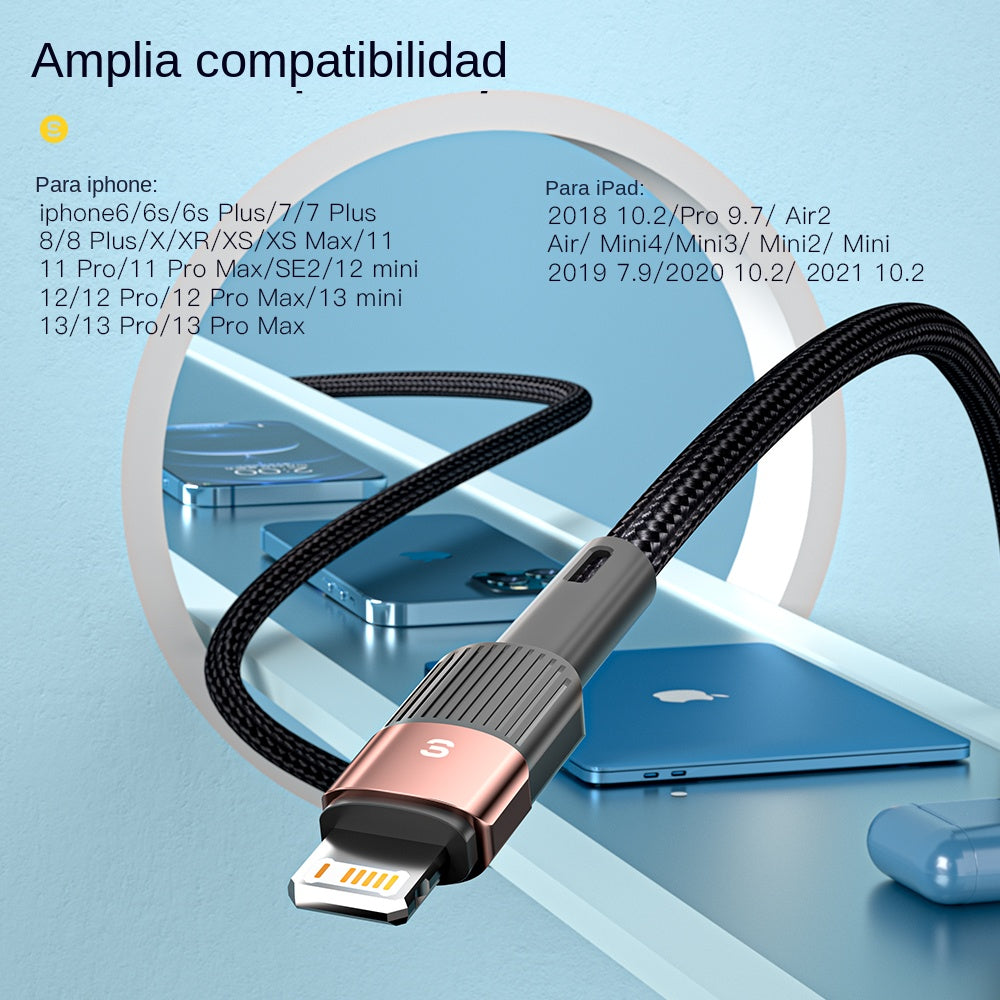 Cable de carga rápida ESSAGER USB a Lightning para iPhone