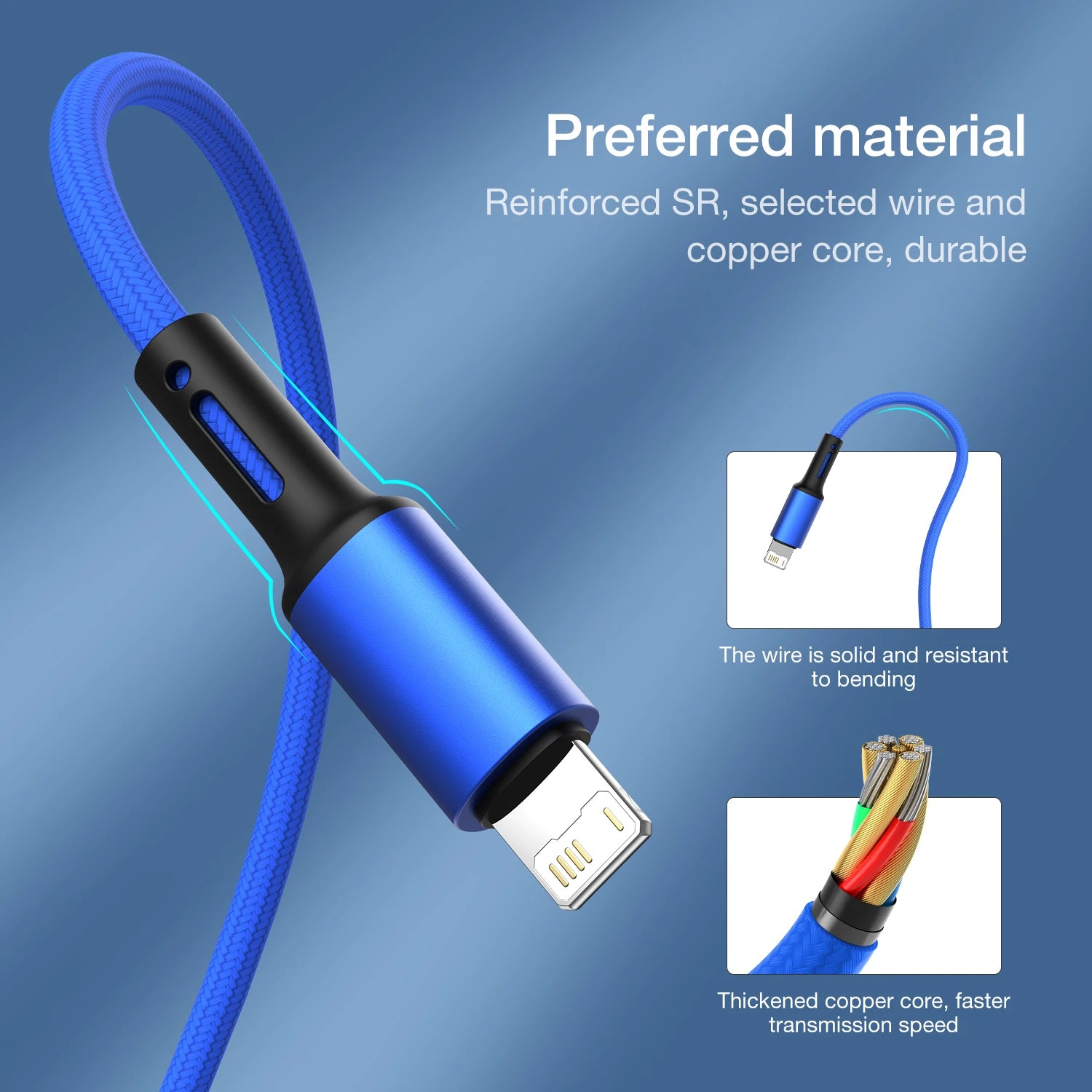 Cable USB de carga rápida para teléfono móvil, Cable de carga de datos de 3m para iPhone 13, 12, 11 Pro, X, Max, 6, 6s, 7, 8 Plus, Apple iPad Origin