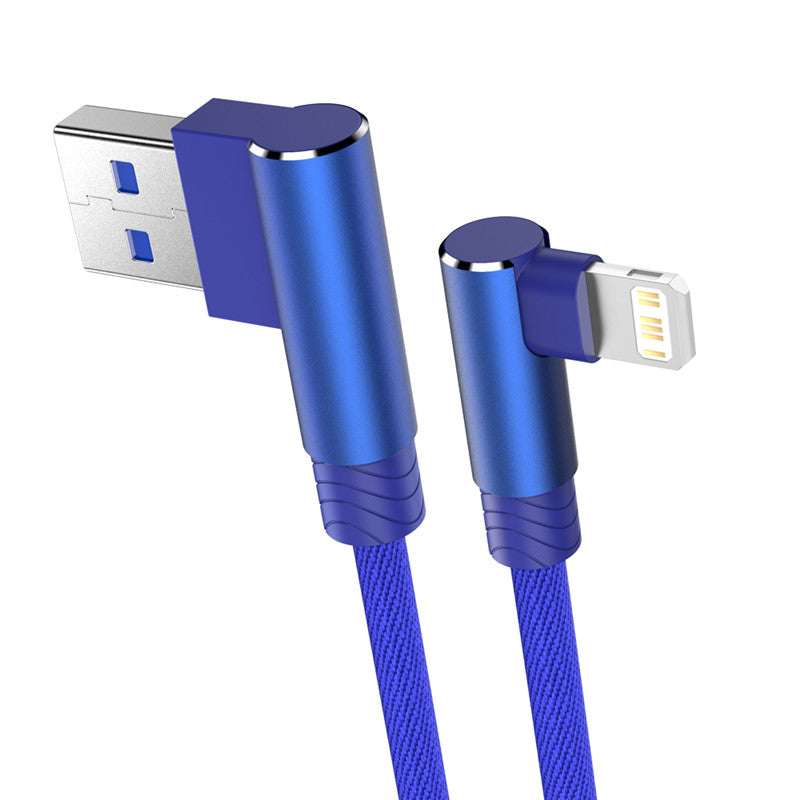 Cable de carga rapida USB de 90 grados para iPhone varios colores