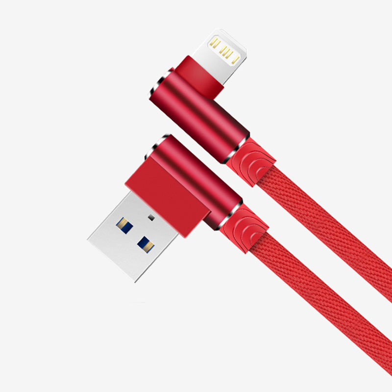 Cable de carga rapida USB de 90 grados para iPhone varios colores