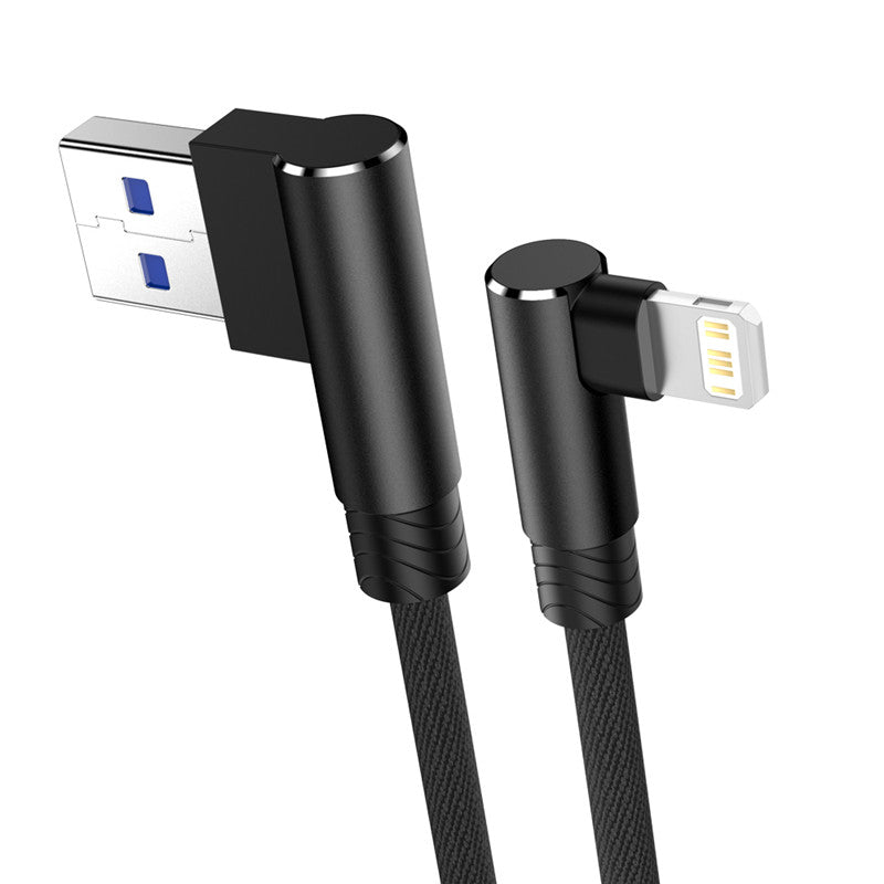 Cable de carga rapida USB de 90 grados para iPhone varios colores