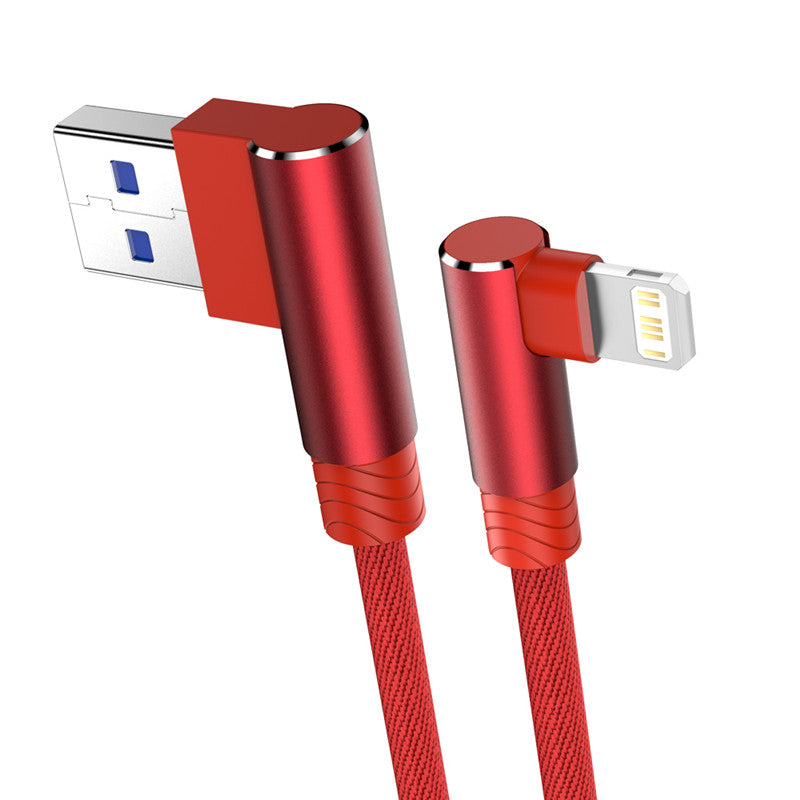 Cable de carga rapida USB de 90 grados para iPhone varios colores