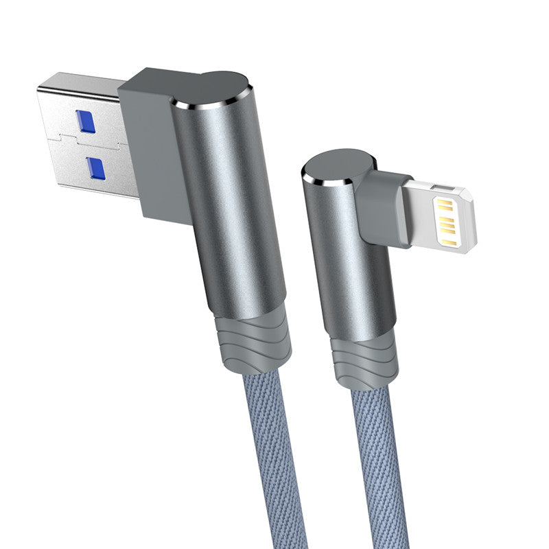 Cable de carga rapida USB de 90 grados para iPhone varios colores