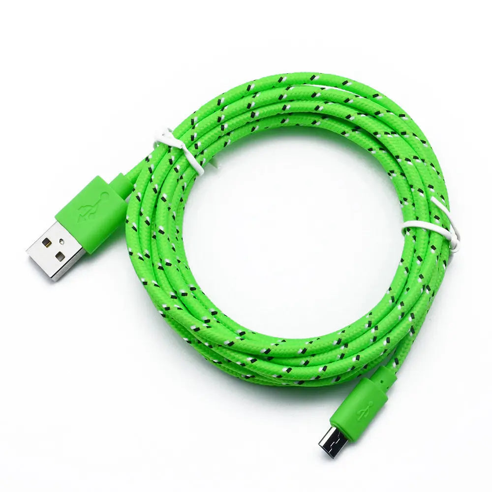 Cable micro USB de nailon para móvil, Cable micro USB trenzado de nailon, de 1m, 2m y 3m, para Samsung, HTC, Huawei, Xiaomi