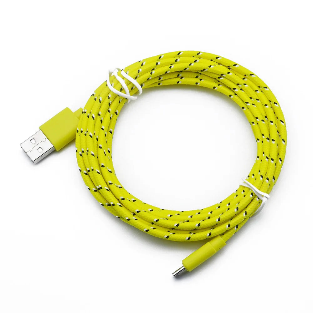 Cable micro USB de nailon para móvil, Cable micro USB trenzado de nailon, de 1m, 2m y 3m, para Samsung, HTC, Huawei, Xiaomi