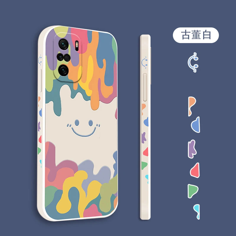 Case For Xiaomi 13 12 Lite 12T Poco F5 X5 X3 Pro Cases Cartoon Flower Matte Silicone Cover For Redmi Note 12 11 Pro Plus 10 Case