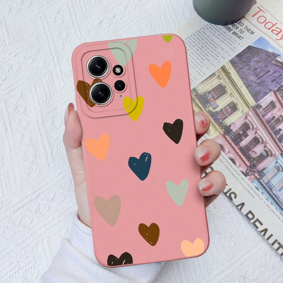 Funda de Silicona Líquida con Patrón Cartoon para Xiaomi Redmi Note 12 y 12S