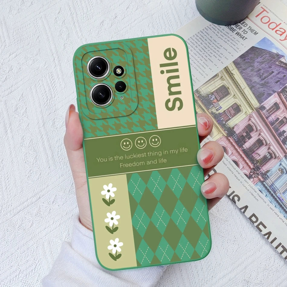 Funda de Silicona Líquida con Patrón Cartoon para Xiaomi Redmi Note 12 y 12S