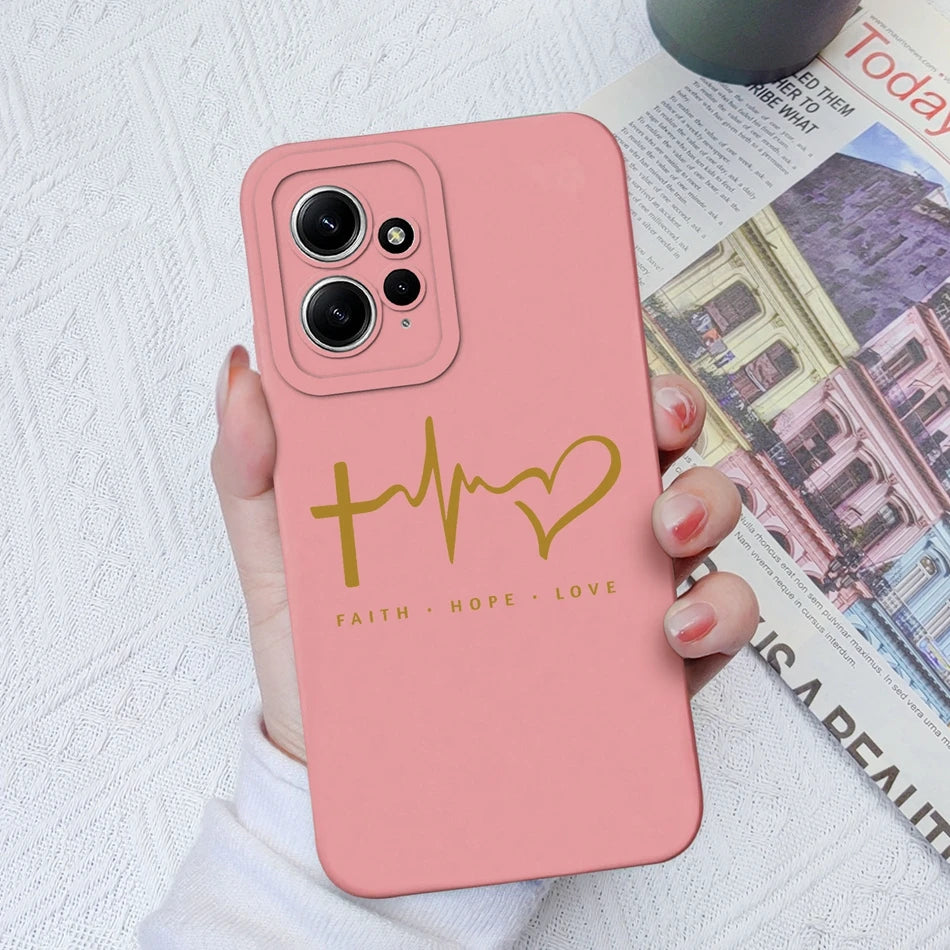 Funda de Silicona Líquida con Patrón Cartoon para Xiaomi Redmi Note 12 y 12S