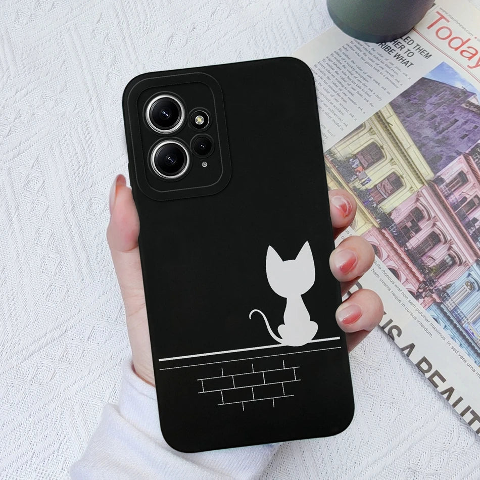 Funda de Silicona Líquida con Patrón Cartoon para Xiaomi Redmi Note 12 y 12S