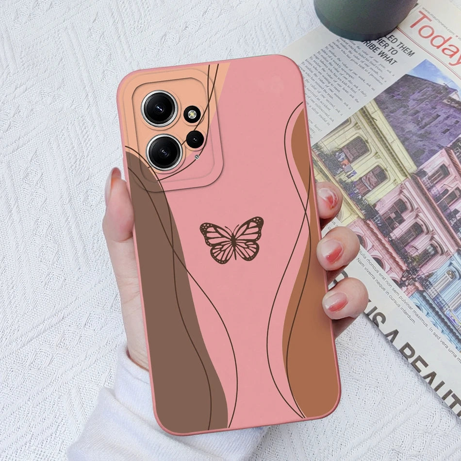 Funda de Silicona Líquida con Patrón Cartoon para Xiaomi Redmi Note 12 y 12S