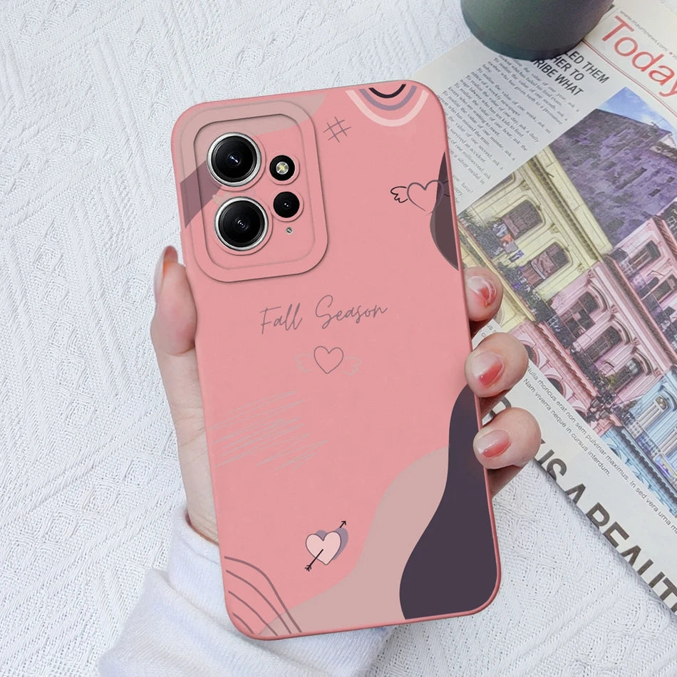 Funda de Silicona Líquida con Patrón Cartoon para Xiaomi Redmi Note 12 y 12S