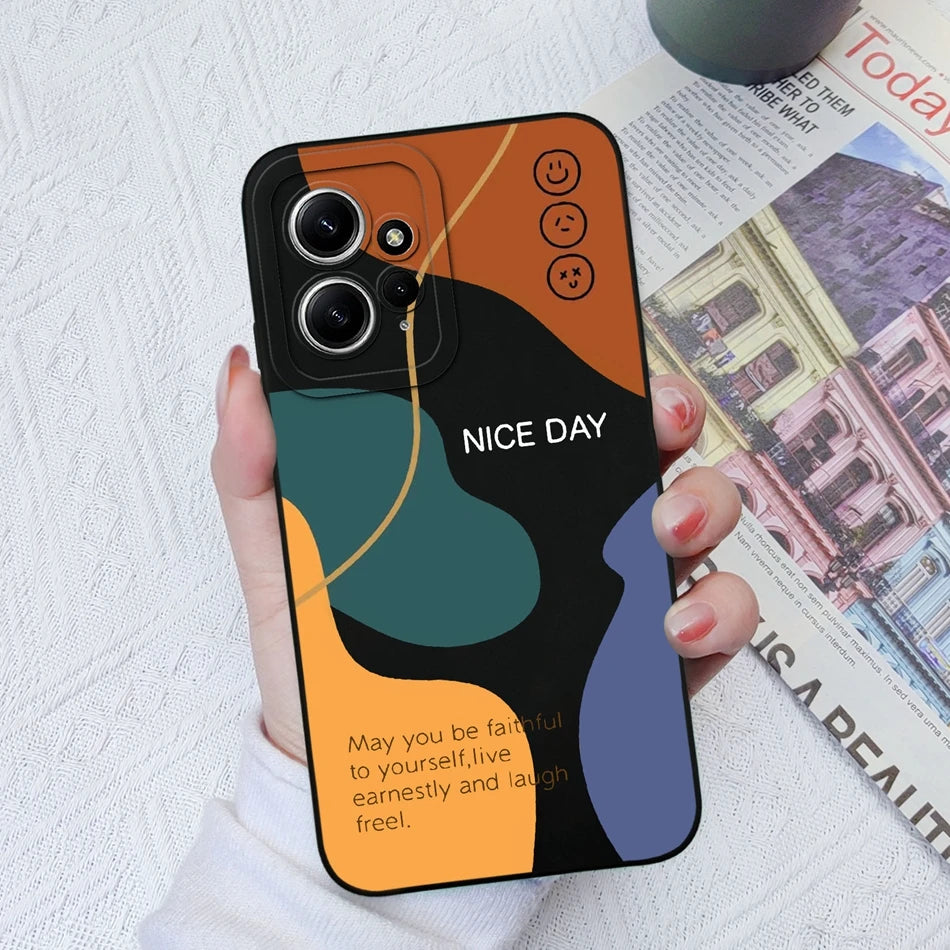 Funda de Silicona Líquida con Patrón Cartoon para Xiaomi Redmi Note 12 y 12S