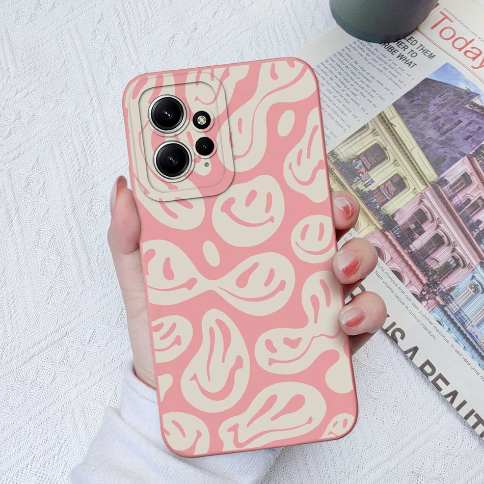 Funda de Silicona Líquida con Patrón Cartoon para Xiaomi Redmi Note 12 y 12S