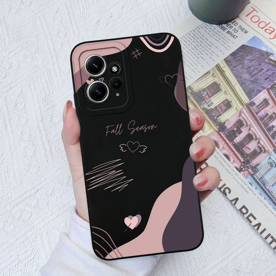 Funda de Silicona Líquida con Patrón Cartoon para Xiaomi Redmi Note 12 y 12S