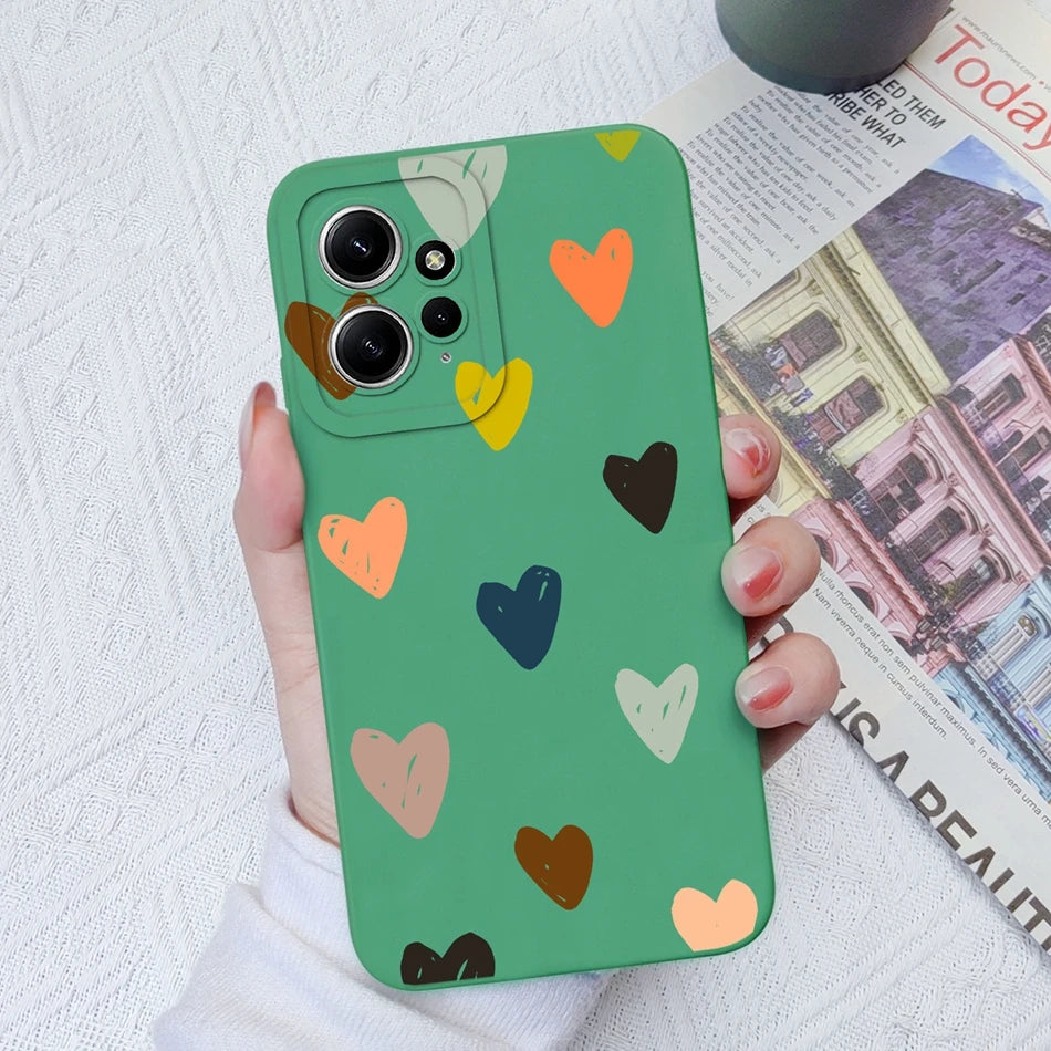 Funda de Silicona Líquida con Patrón Cartoon para Xiaomi Redmi Note 12 y 12S