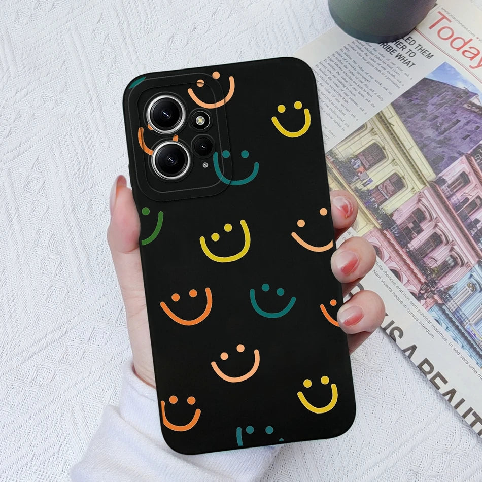 Funda de Silicona Líquida con Patrón Cartoon para Xiaomi Redmi Note 12 y 12S