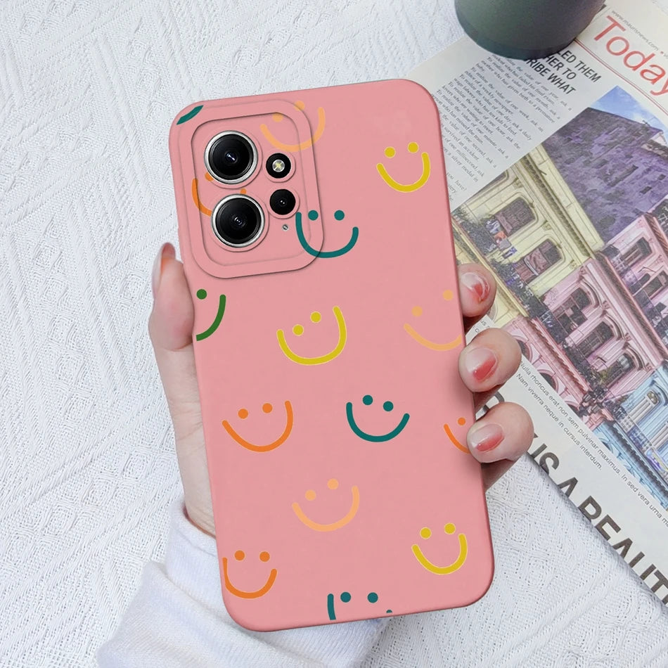 Funda de Silicona Líquida con Patrón Cartoon para Xiaomi Redmi Note 12 y 12S