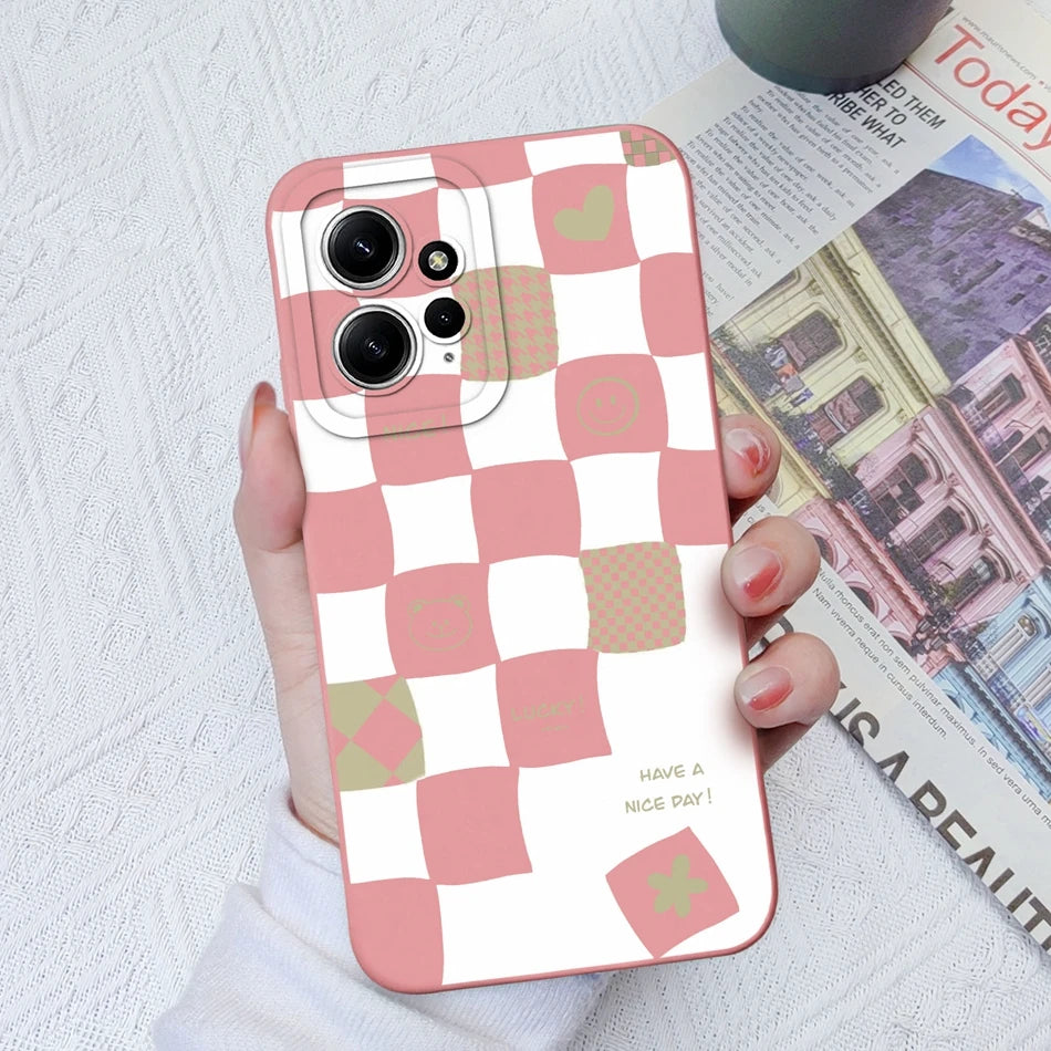 Funda de Silicona Líquida con Patrón Cartoon para Xiaomi Redmi Note 12 y 12S