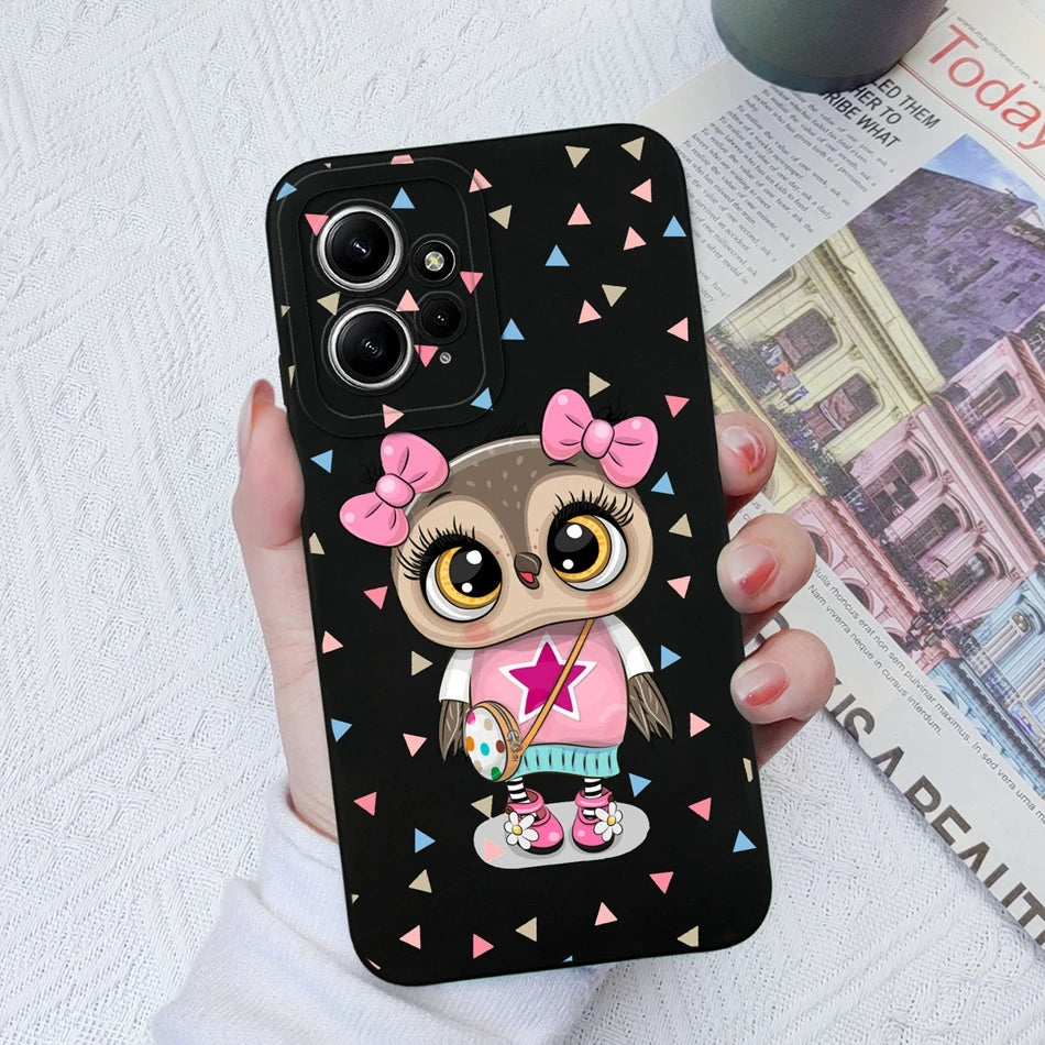 Funda de Silicona Líquida con Patrón Cartoon para Xiaomi Redmi Note 12 y 12S