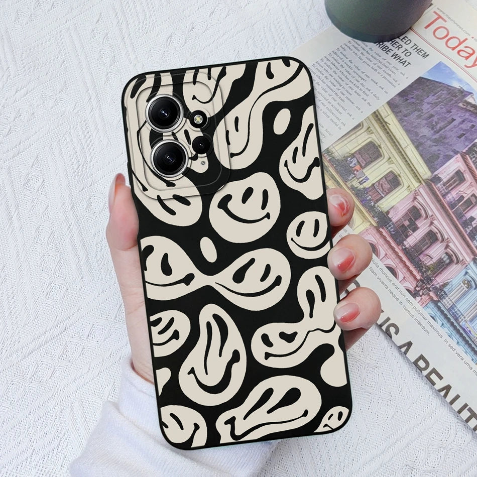 Funda de Silicona Líquida con Patrón Cartoon para Xiaomi Redmi Note 12 y 12S