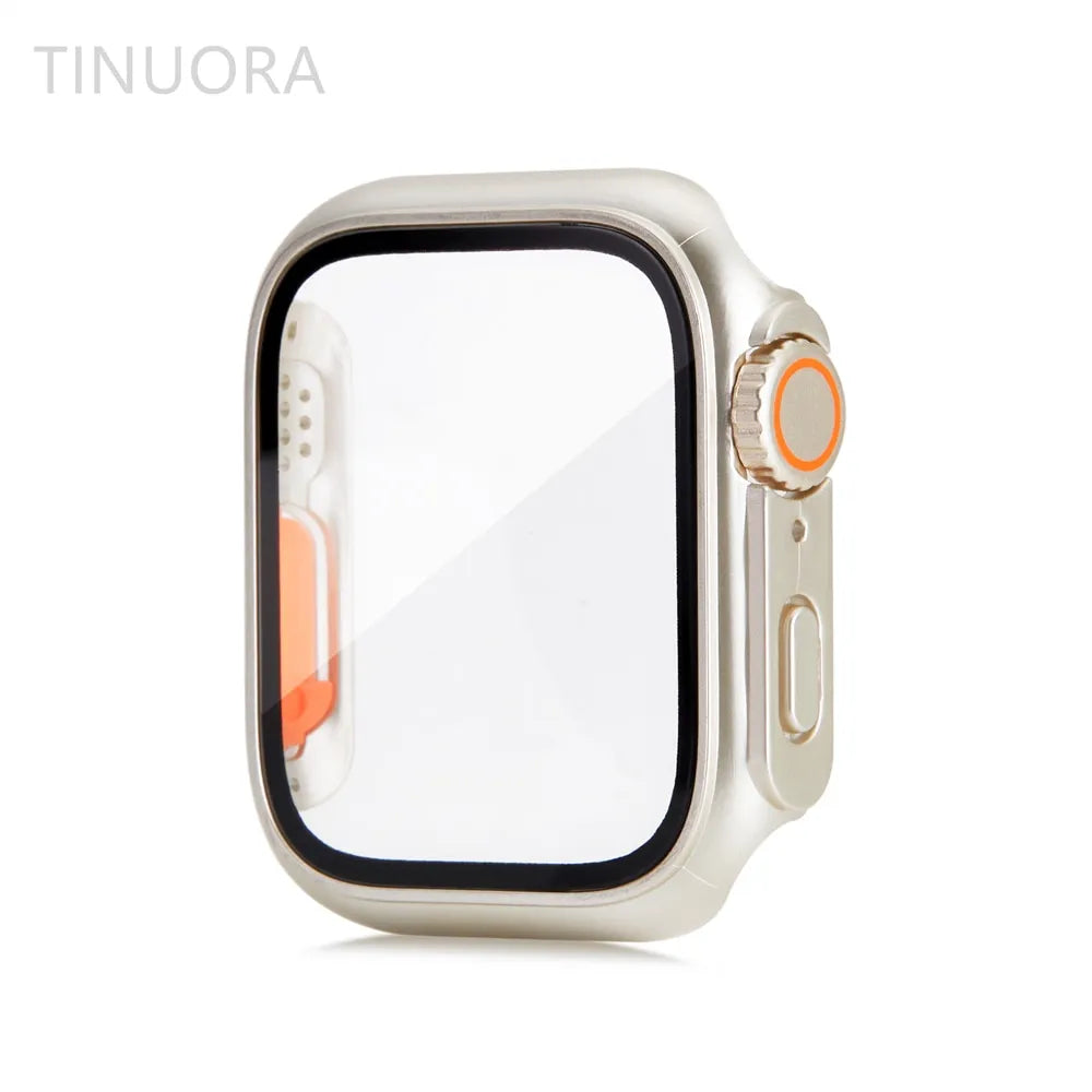 Cristal y funda para Apple Watch Series 8, 7, 45mm, 41mm, cambio a Ultra, IWatch 4, 5, 6, SE, 44mm, 40mm