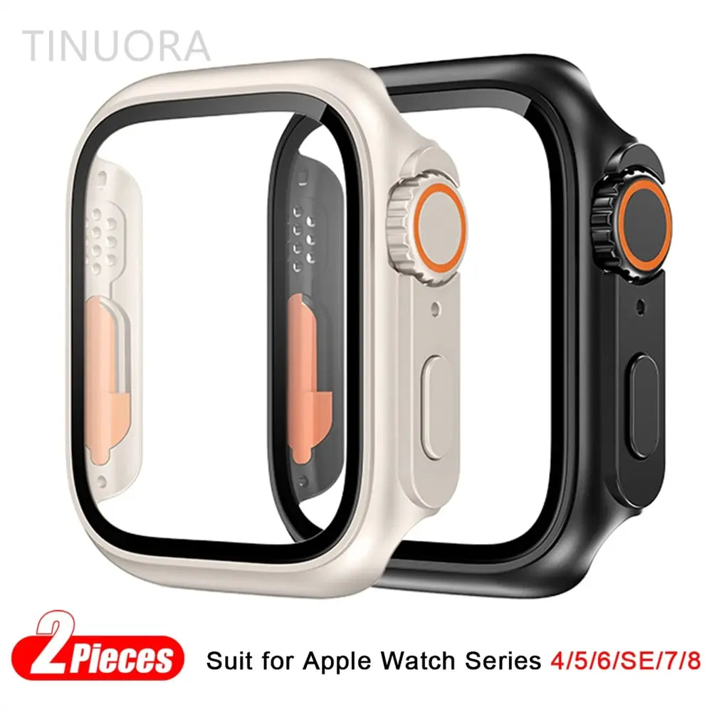 Cristal y funda para Apple Watch Series 8, 7, 45mm, 41mm, cambio a Ultra, IWatch 4, 5, 6, SE, 44mm, 40mm