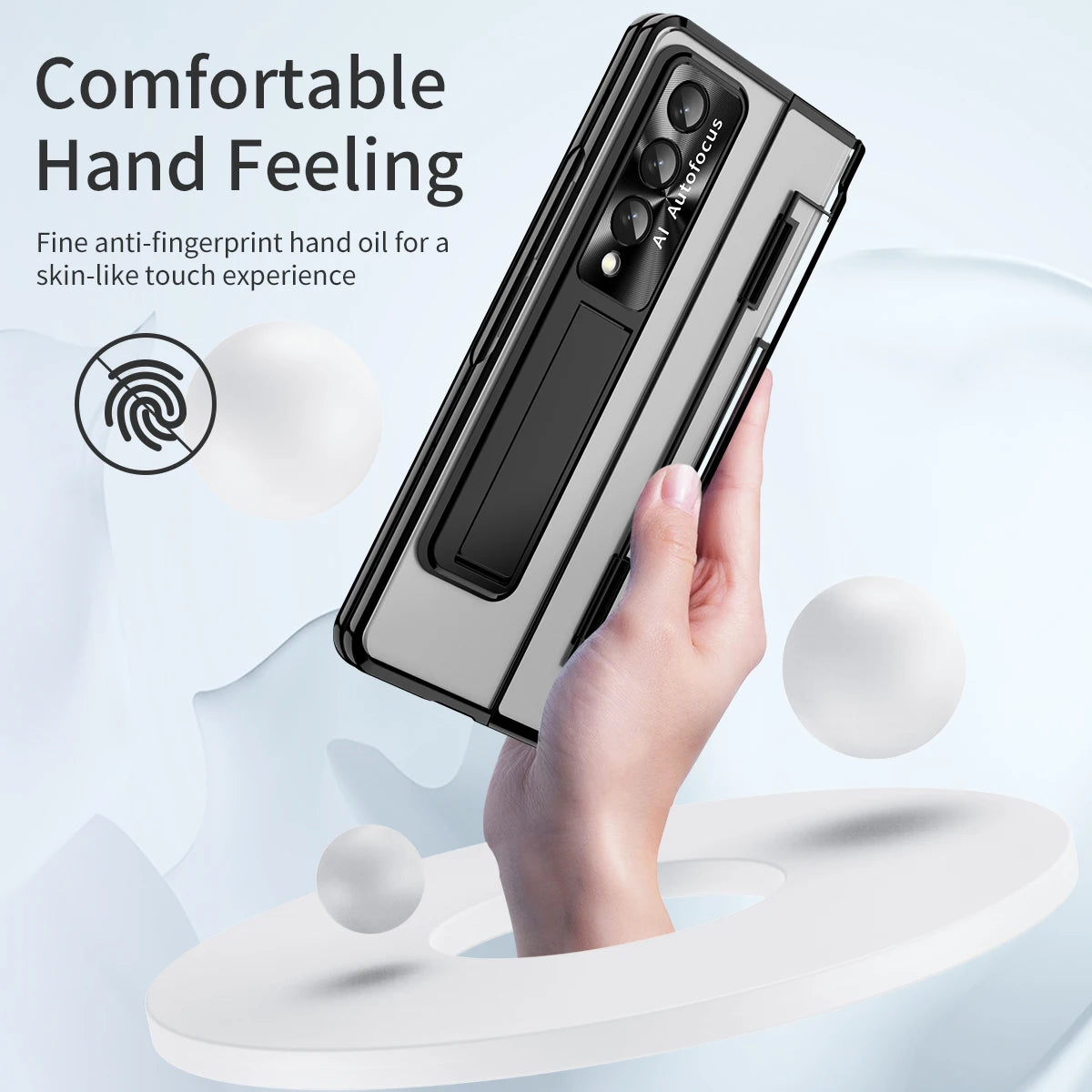 Funda transparente para Samsung Galaxy Z Fold, 4 pliegues, 3, 4, 5,  soporte con pantalla frontal de vidrio