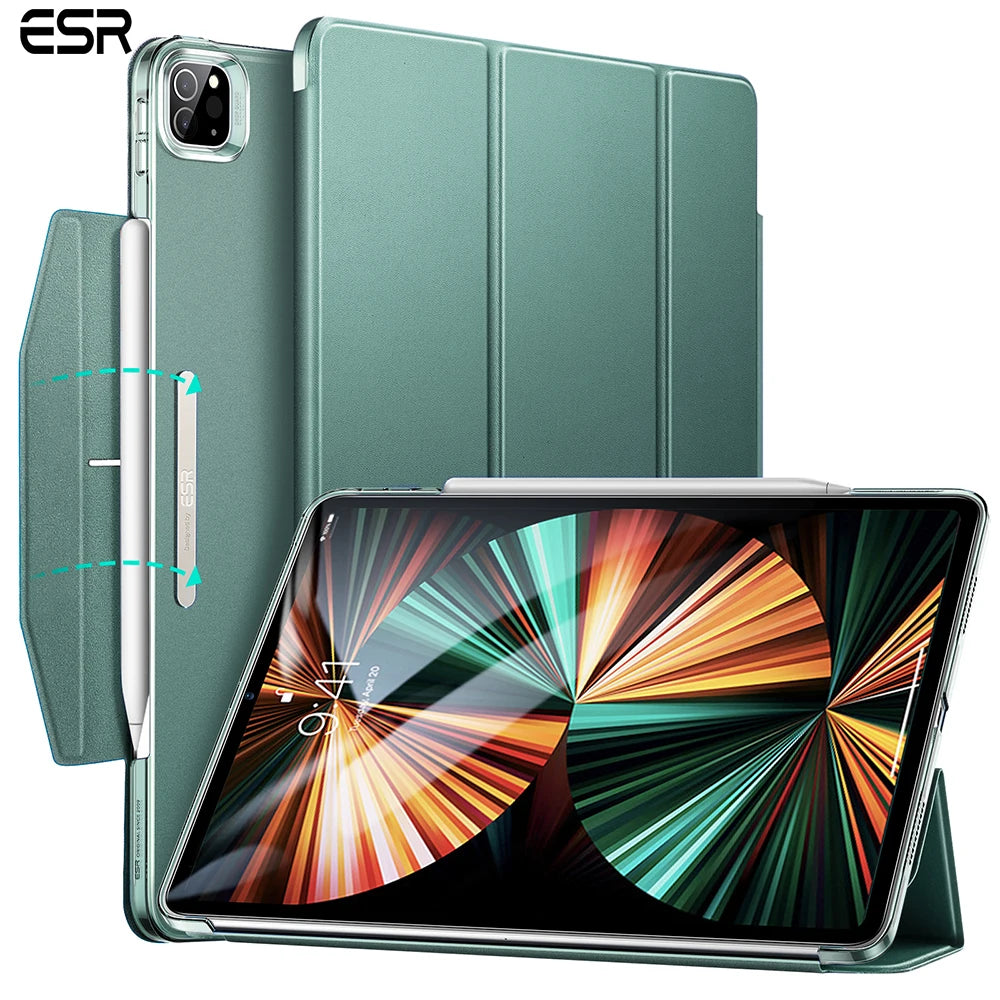 ESR-funda protectora trasera dura para iPad Pro 11, funda para iPad Air 5 4, iPad Pro 12,9, mini 6 Ascend, triple pliegue