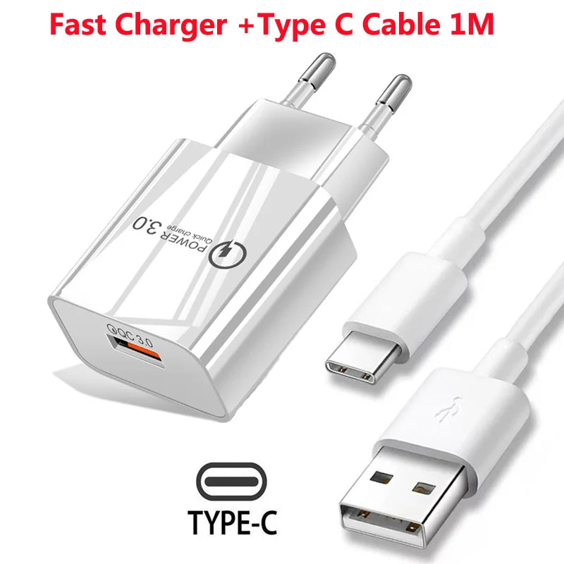 Cargador rápido USB  para teléfono para Xiaomi POCO X3 NFC M3 10T lite 10 9 Redmi 9 Note 9 8 Pro tipo C