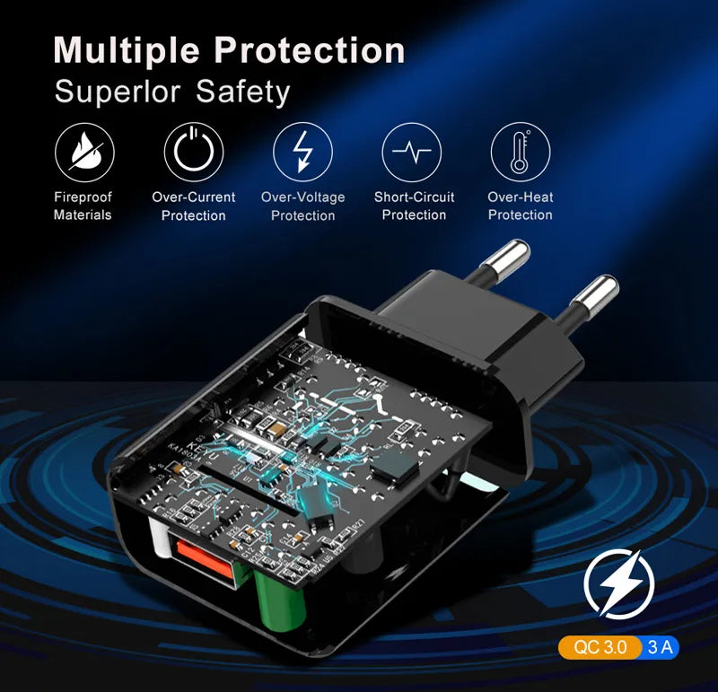 Cargador rápido USB  para teléfono para Xiaomi POCO X3 NFC M3 10T lite 10 9 Redmi 9 Note 9 8 Pro tipo C