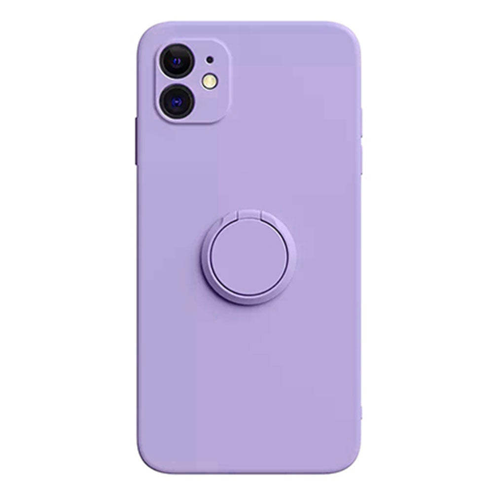 Funda Para Iphone Silicona Líquida Flexible Microfibra Suave Soporte  Anillo Giratorio Magnético Varios Colores Naranaje Negro Azul Morado Verde