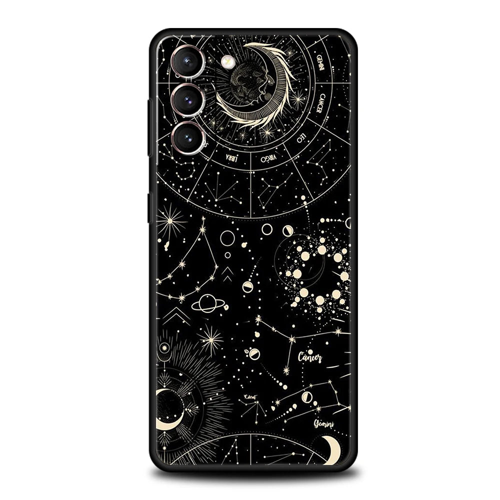 Funda con Diseño Astrológico "Suns Moons Clouds" para Samsung Galaxy