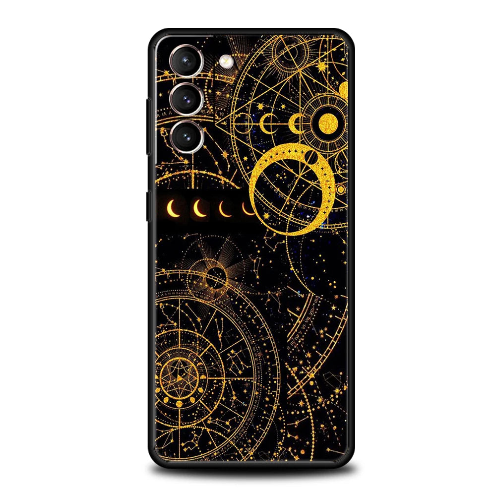 Funda con Diseño Astrológico "Suns Moons Clouds" para Samsung Galaxy