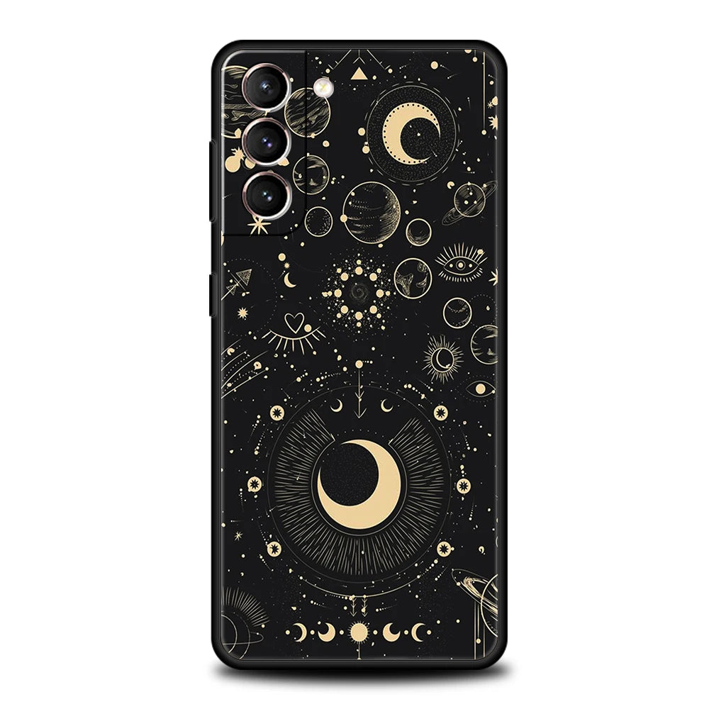 Funda con Diseño Astrológico "Suns Moons Clouds" para Samsung Galaxy