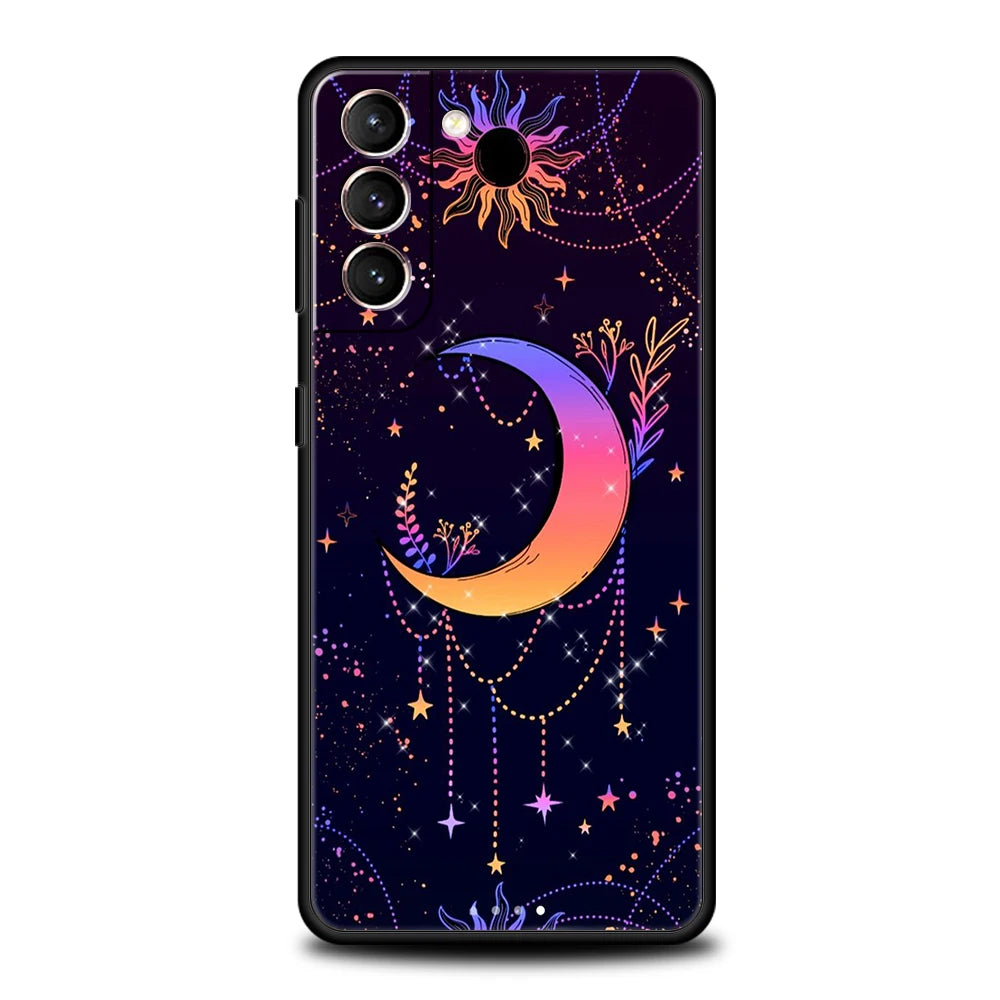 Funda con Diseño Astrológico "Suns Moons Clouds" para Samsung Galaxy