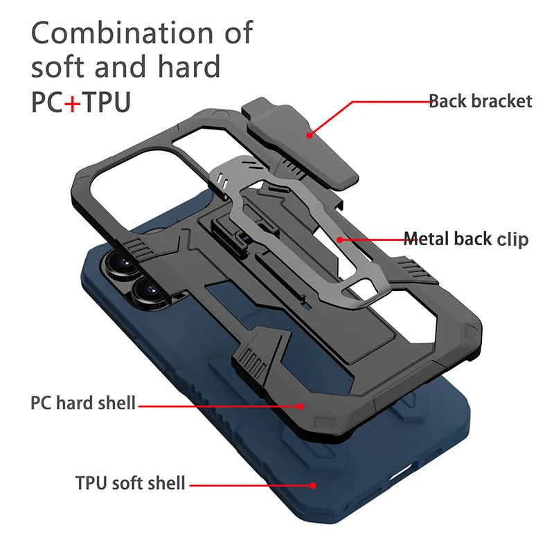 Funda con Clip trasero para iPhone,e 15, 14, 13, 12, 11 Pro Max, XR, XS Max