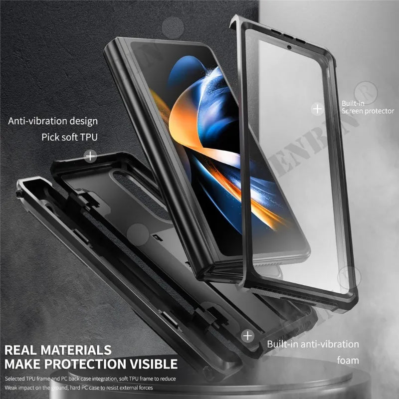 Funda con Bisagra Magnética para Samsung Galaxy Z Fold 5, 4, 3, 5G: Protección Robusta y Estilo Innovador