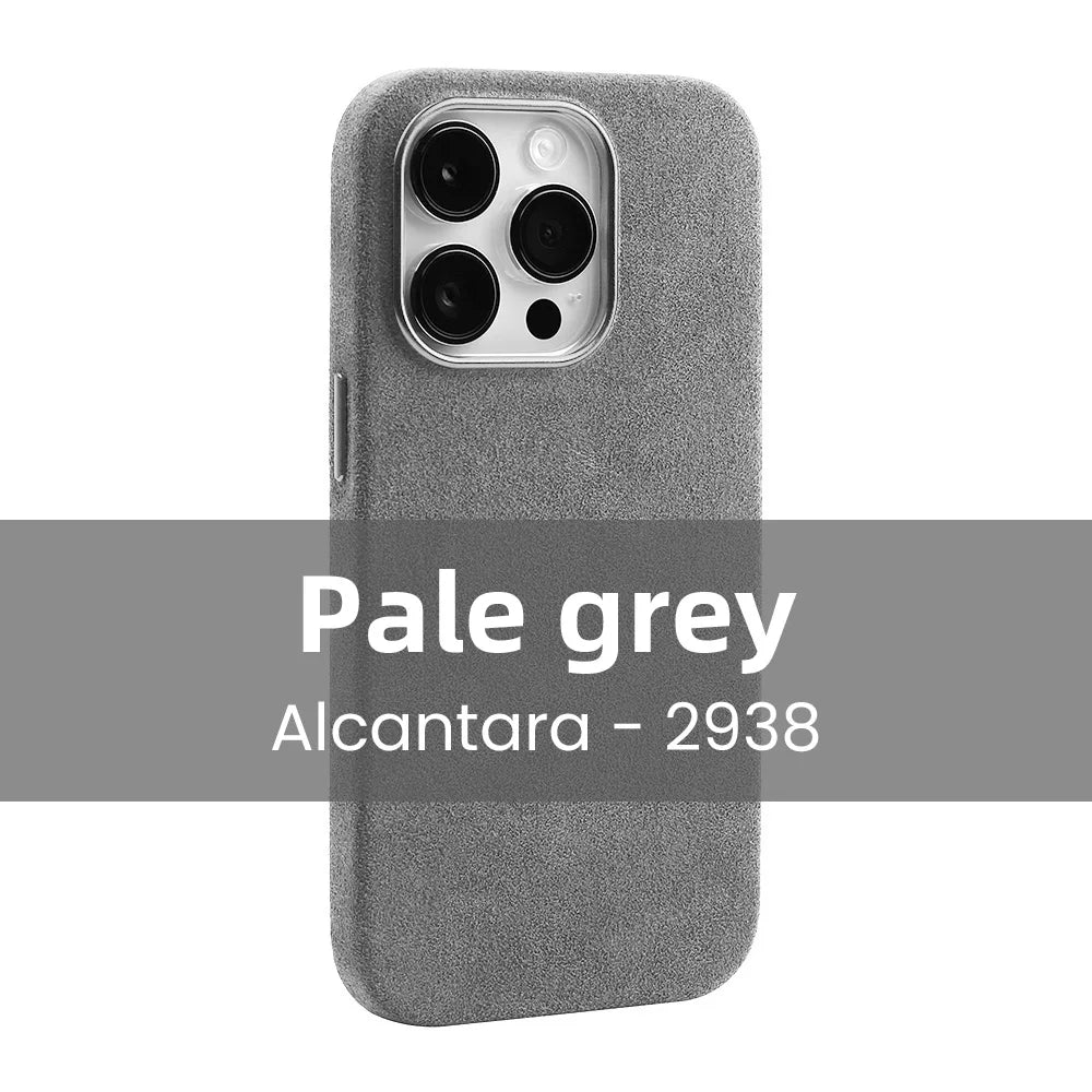 Funda de ALCANTARA magnética para iPhone 15 Pro Max 14 13 12 mini