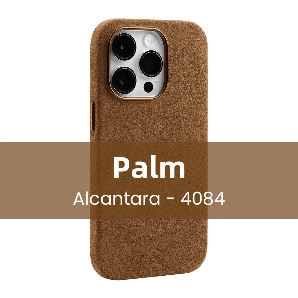 Funda de ALCANTARA magnética para iPhone 15 Pro Max 14 13 12 mini