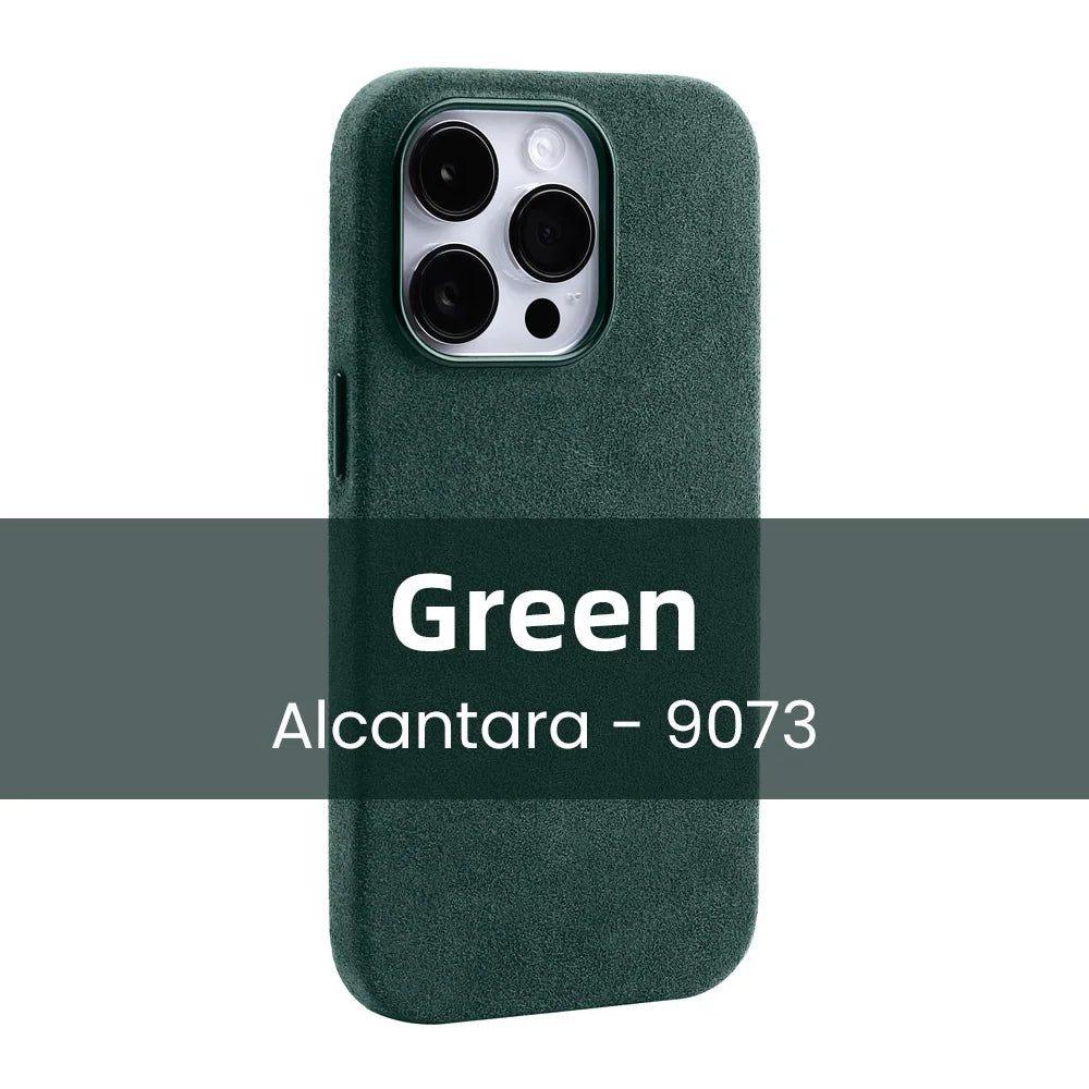 Funda de ALCANTARA magnética para iPhone 15 Pro Max 14 13 12 mini