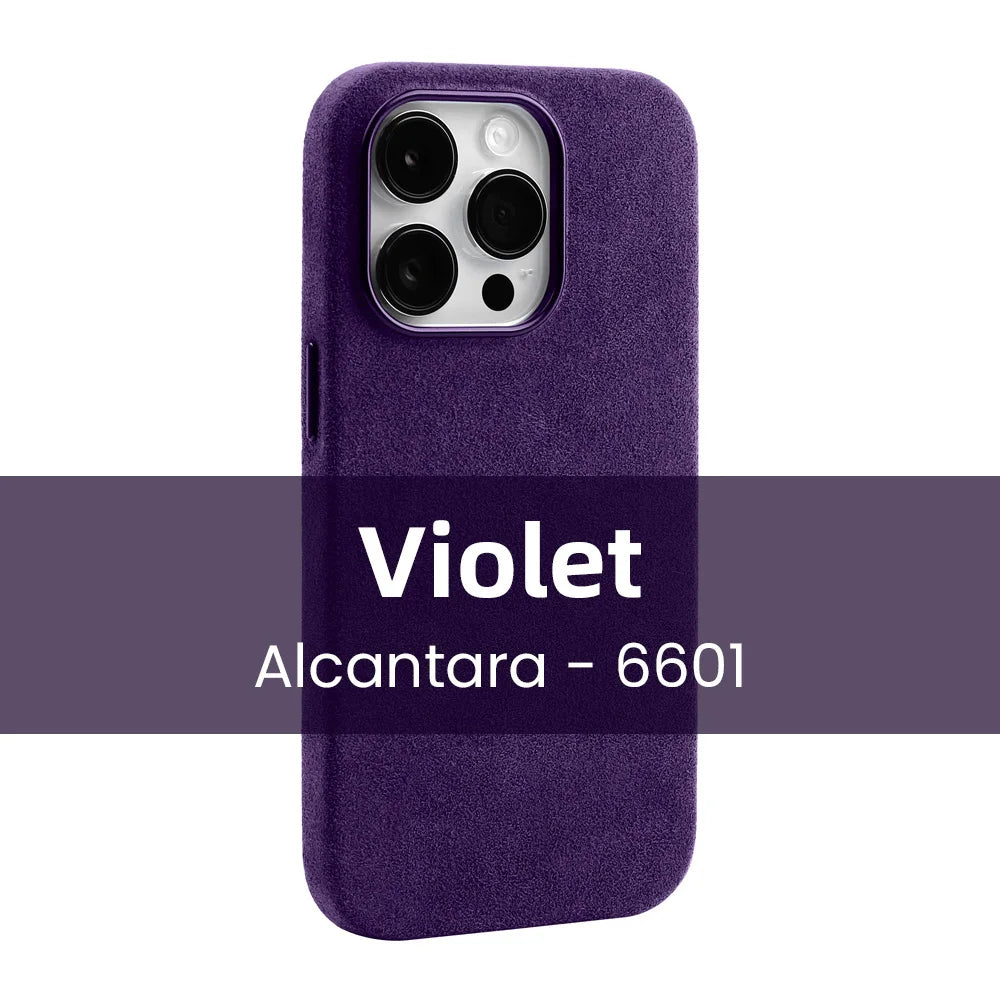 Funda de ALCANTARA magnética para iPhone 15 Pro Max 14 13 12 mini