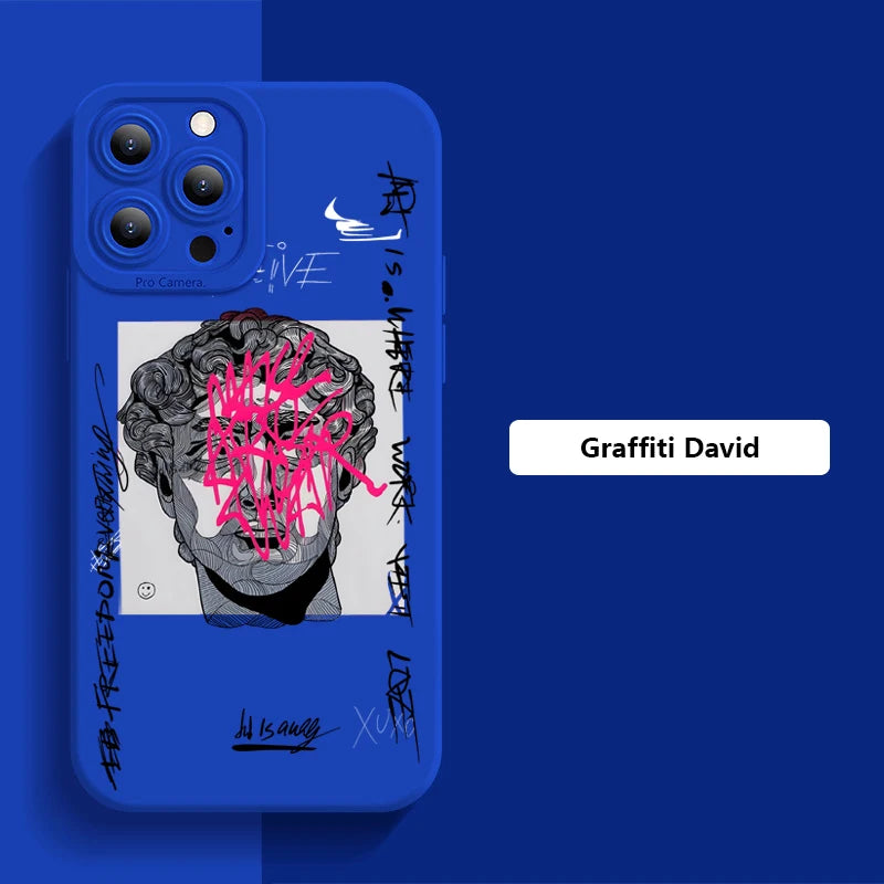 Funda de Graffiti Great Art Esthetic David para iPhone 15 Pro Max, fundas para iPhone 14 13 12 11 XS Max XR X 7 8 Plus SE 2 2020, cubierta suave